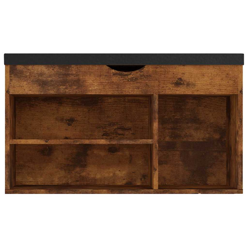 Pantofar cu pernă, stejar afumat, 80x30x47 cm, lemn prelucrat
