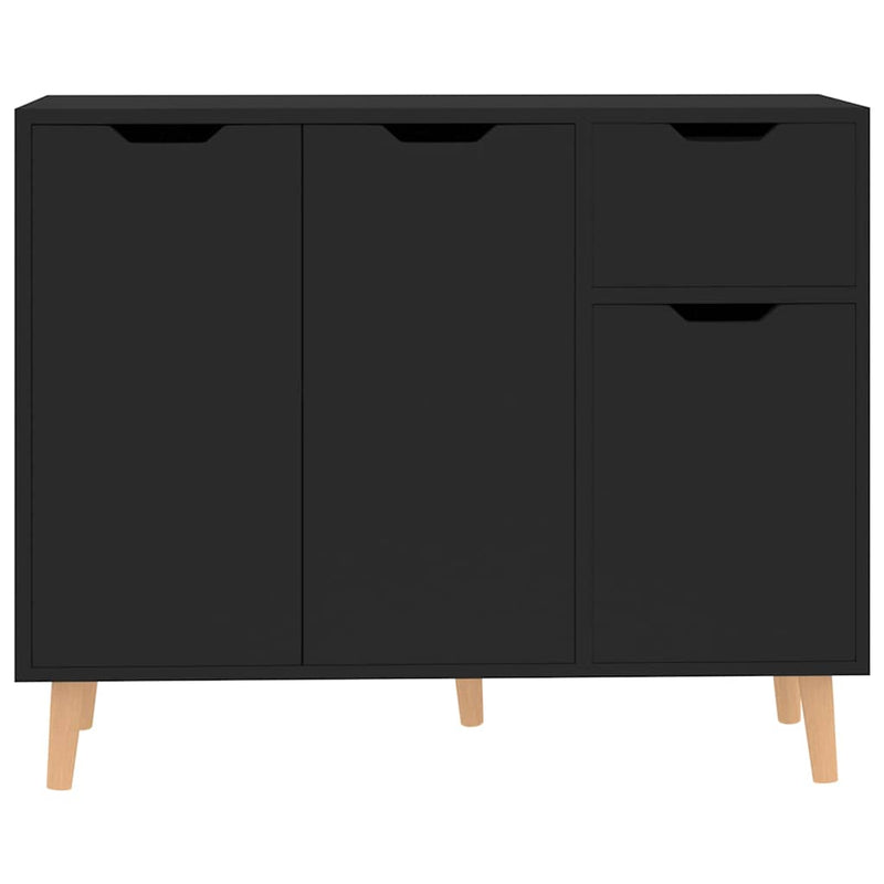 Servantă, negru, 90x30x72 cm, lemn prelucrat