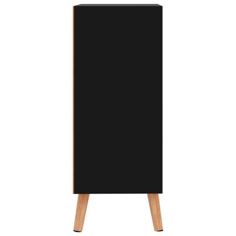 Servantă, negru extralucios, 60x30x72 cm, lemn prelucrat