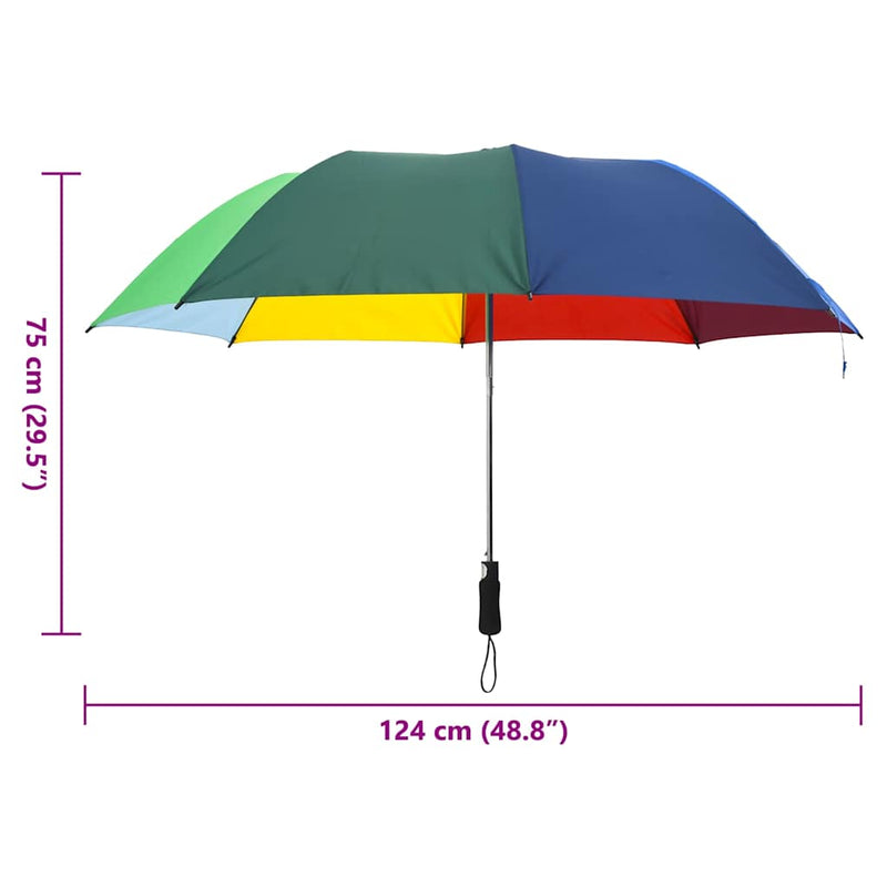 Umbrelă pliabilă automată, multicolor, 124 cm