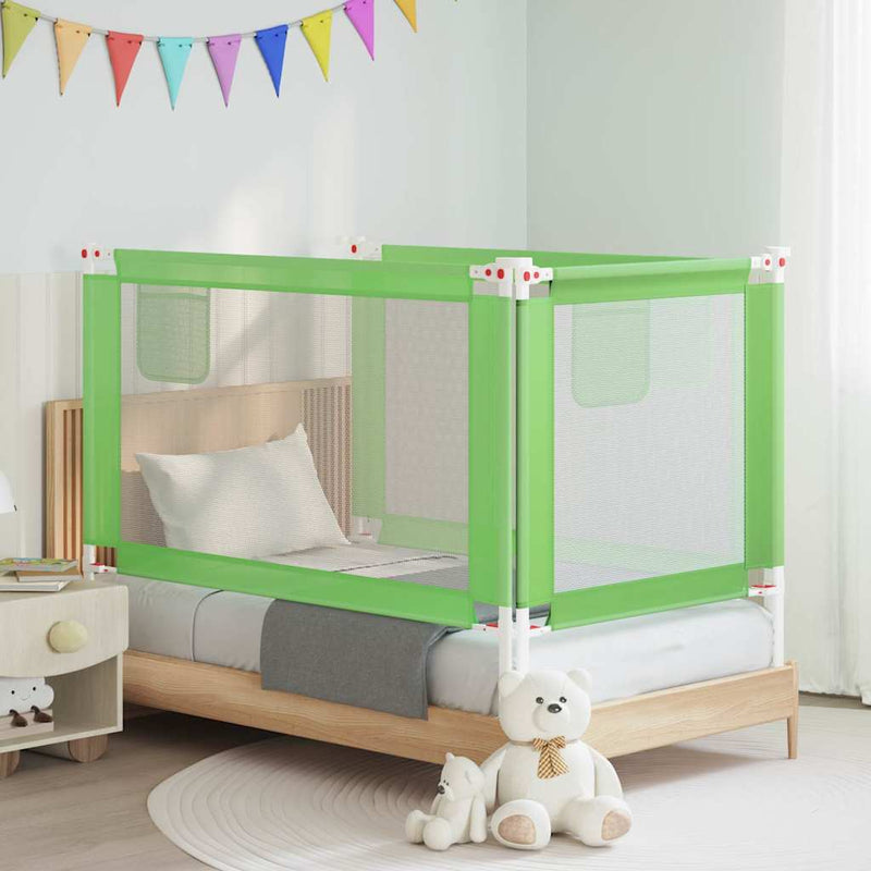 Balustradă de protecție pat copii, verde, 140x25 cm, textil