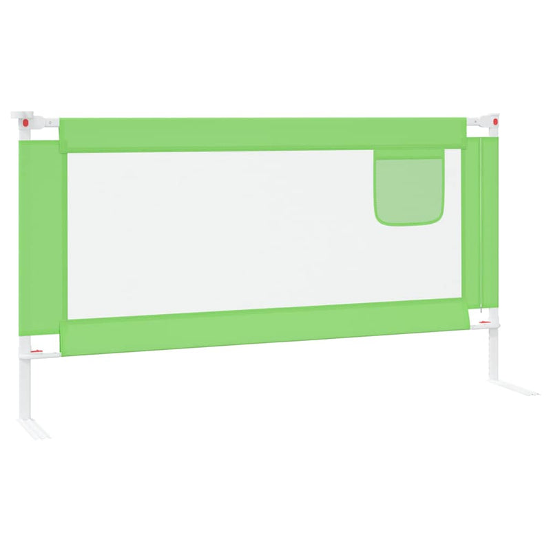 Balustradă de protecție pat copii, verde, 160x25 cm, textil
