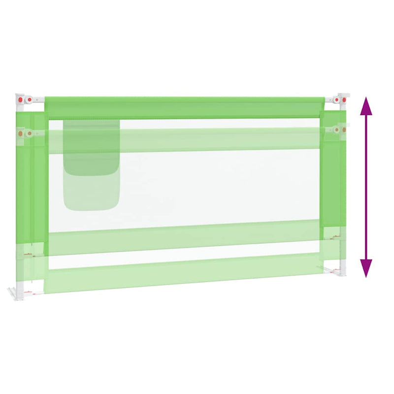 Balustradă de protecție pat copii, verde, 160x25 cm, textil