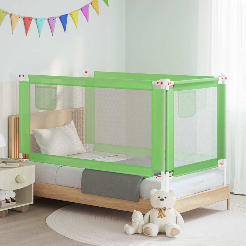 Balustradă de protecție pat copii, verde, 160x25 cm, textil