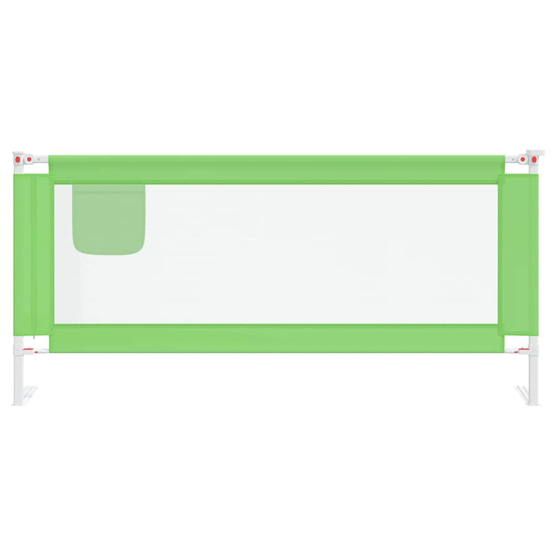 Balustradă de protecție pat copii, verde, 200x25 cm, textil