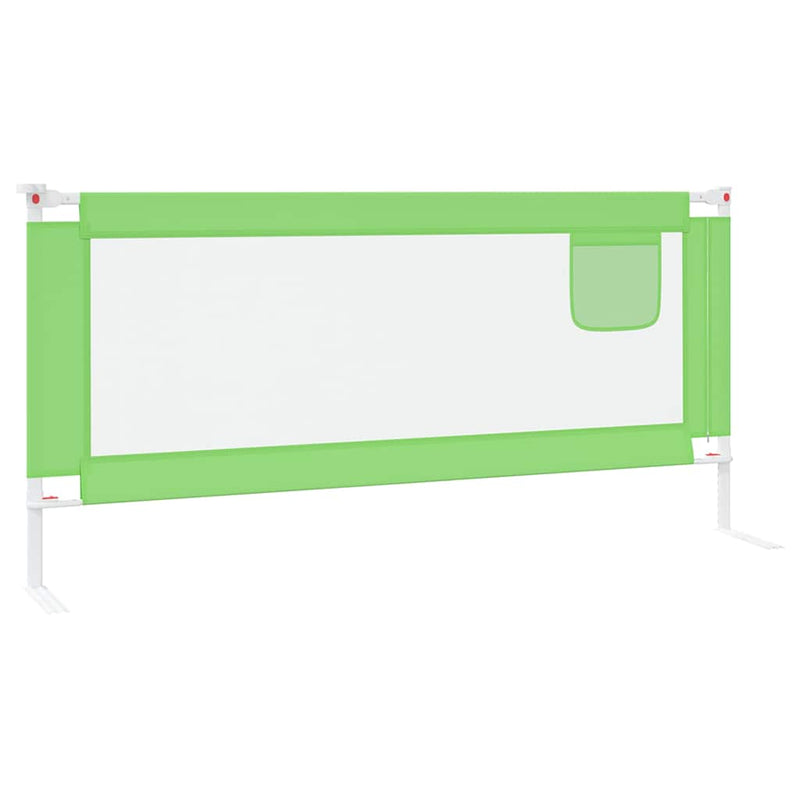 Balustradă de protecție pat copii, verde, 200x25 cm, textil