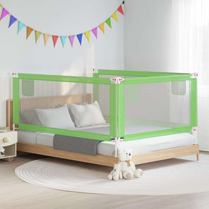 Balustradă de protecție pat copii, verde, 200x25 cm, textil