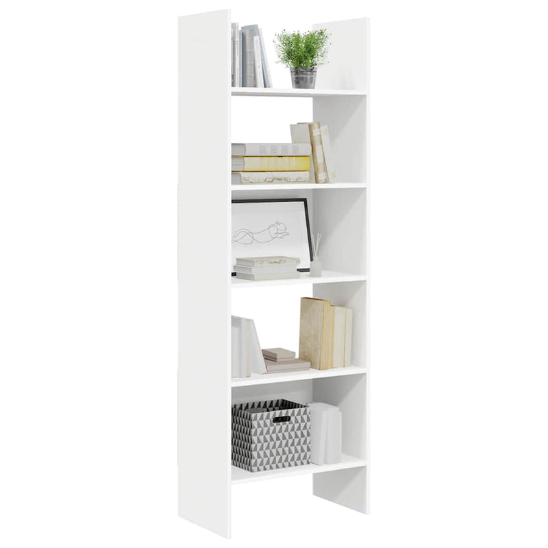 Bibliotecă, alb, 60x35x180 cm, lemn prelucrat