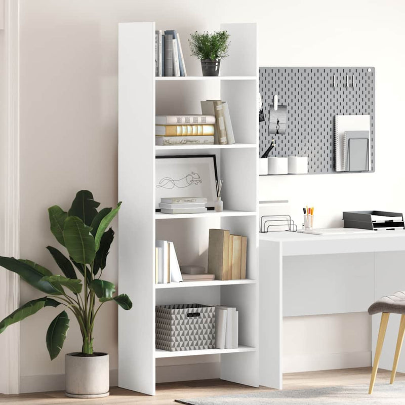 Bibliotecă, alb, 60x35x180 cm, lemn prelucrat