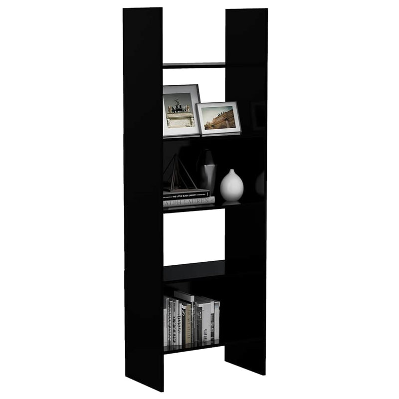 Bibliotecă, negru, 60x35x180 cm, lemn prelucrat