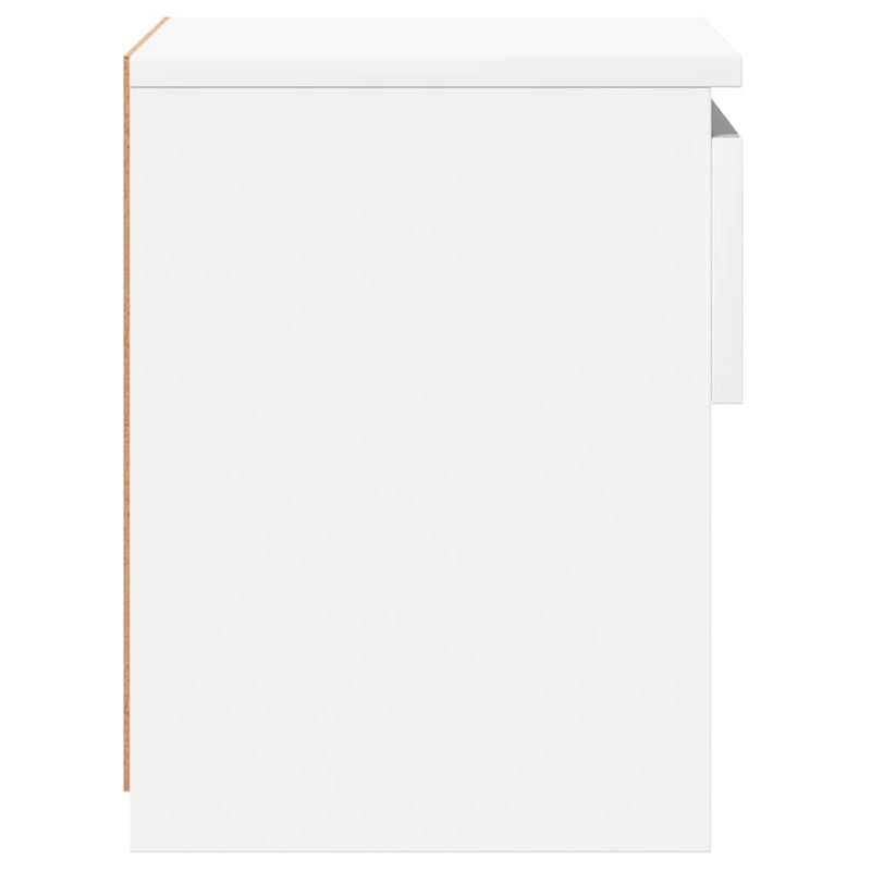 Noptiere, 2 buc., alb, 40x30x39 cm, lemn prelucrat
