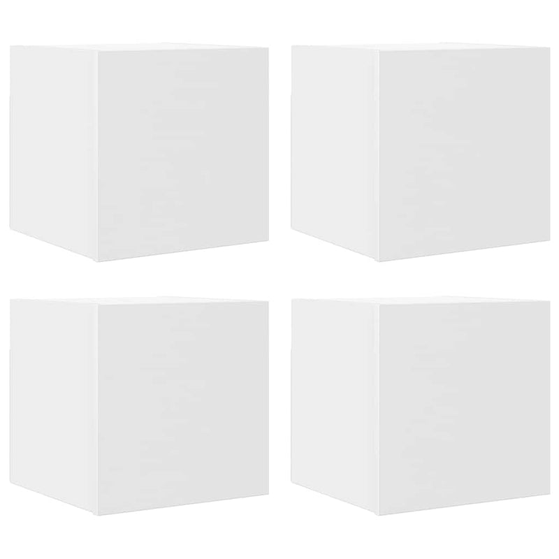 Dulapuri TV montaj pe perete, 4 buc., alb, 30,5x30x30 cm