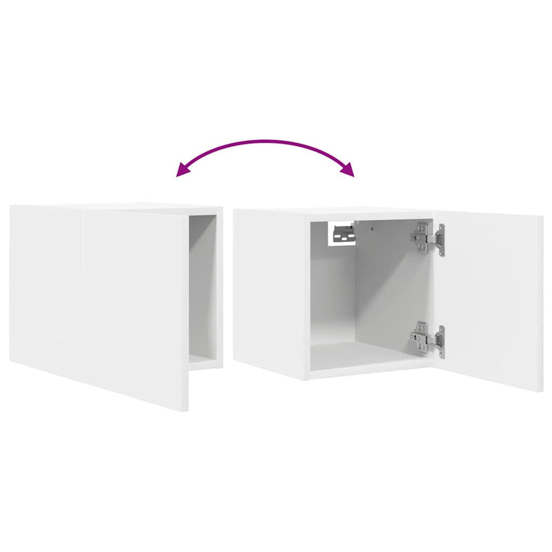 Dulapuri TV montaj pe perete, 4 buc., alb, 30,5x30x30 cm