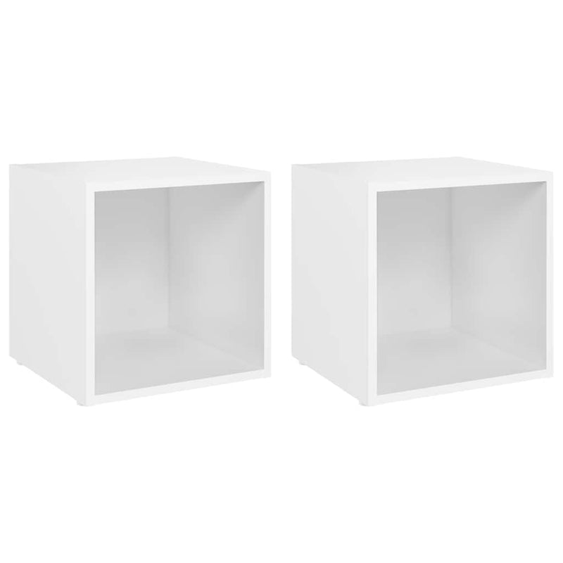 Comode TV, 2 buc., alb, 37x35x37 cm, PAL