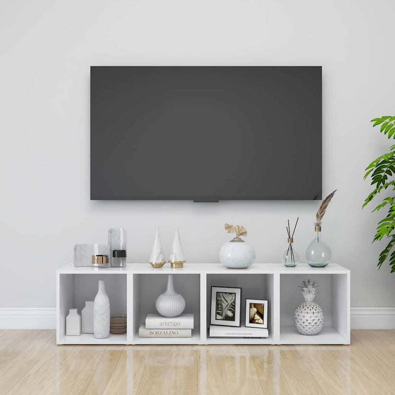 Comode TV, 2 buc., alb, 37x35x37 cm, PAL