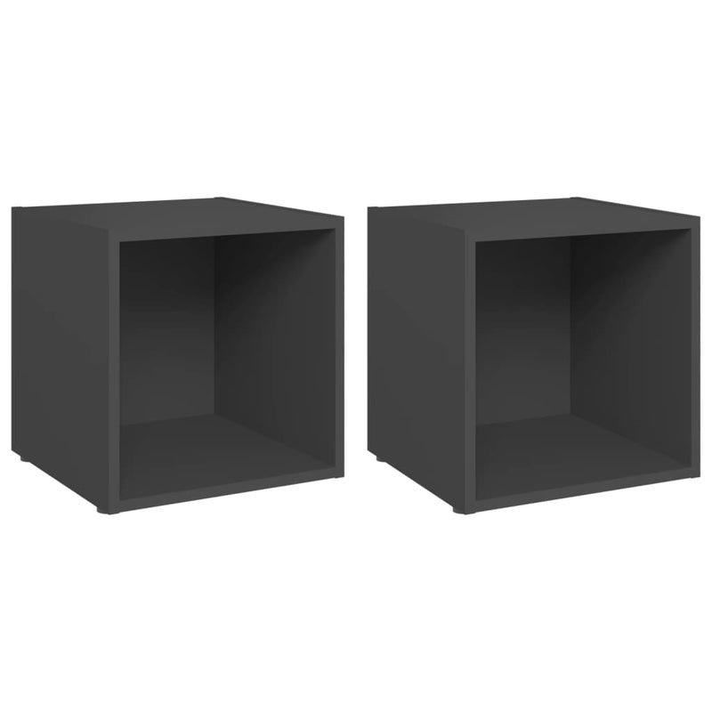 Comode TV, 2 buc., gri, 37x35x37 cm, PAL