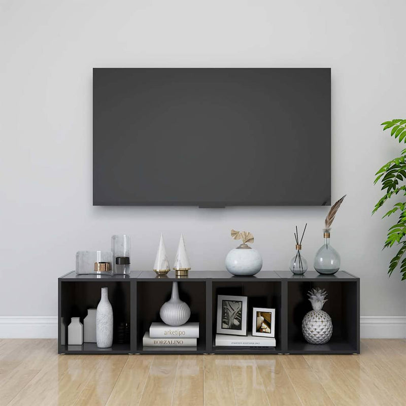 Comode TV, 2 buc., gri, 37x35x37 cm, PAL