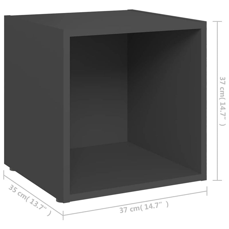 Comode TV, 4 buc., gri, 37x35x37 cm, PAL