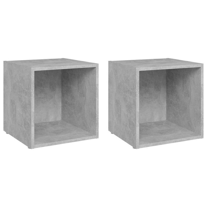 Comode TV, 2 buc., gri beton, 37x35x37 cm, PAL