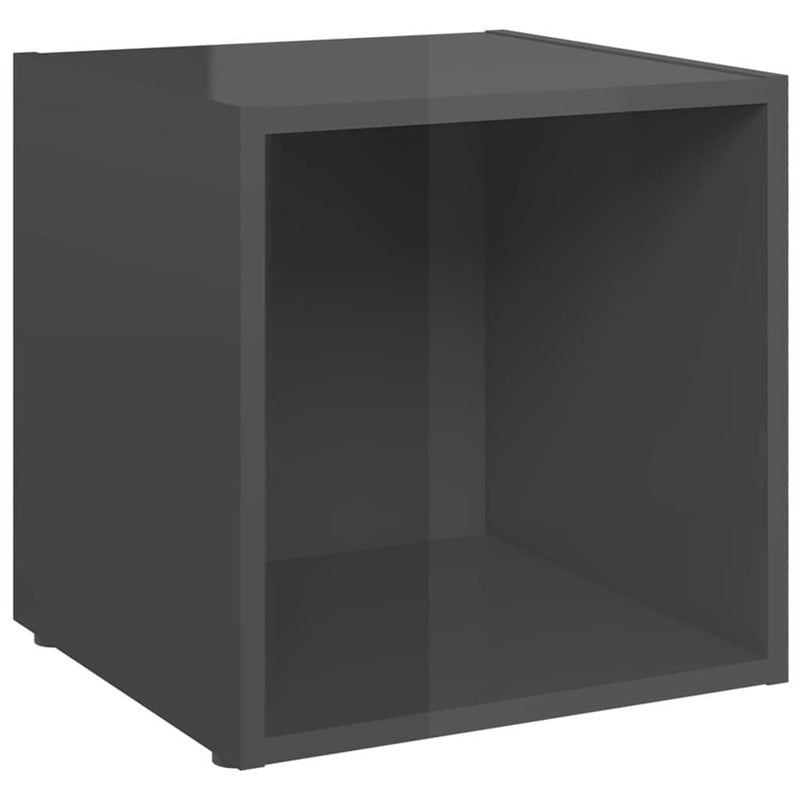 Comode TV, 4 buc., gri extralucios, 37x35x37 cm, PAL