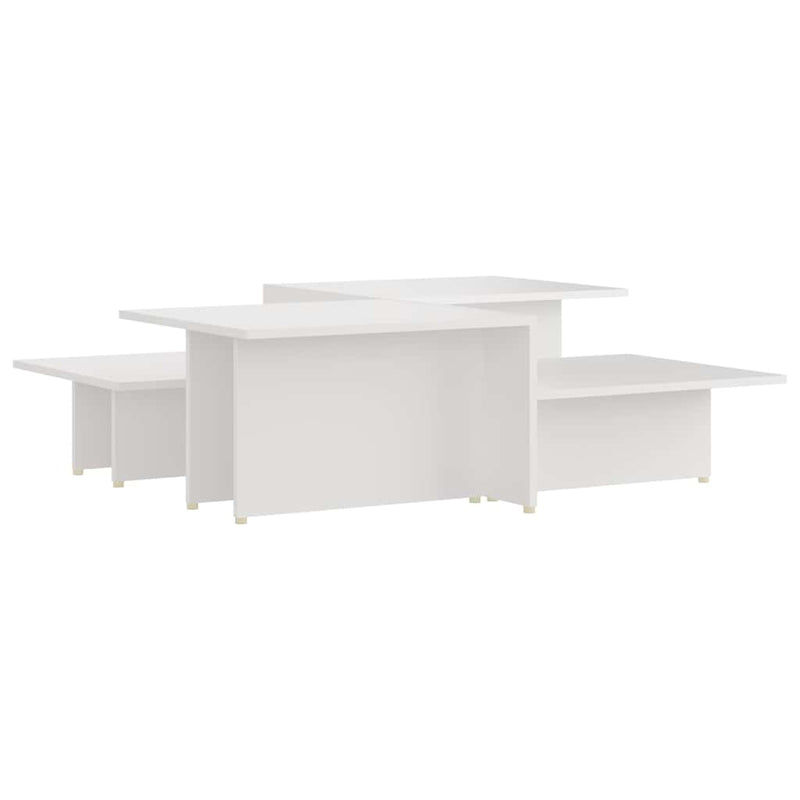 Mese de cafea, 2 buc., alb, 111,5x50x33 cm, lemn compozit