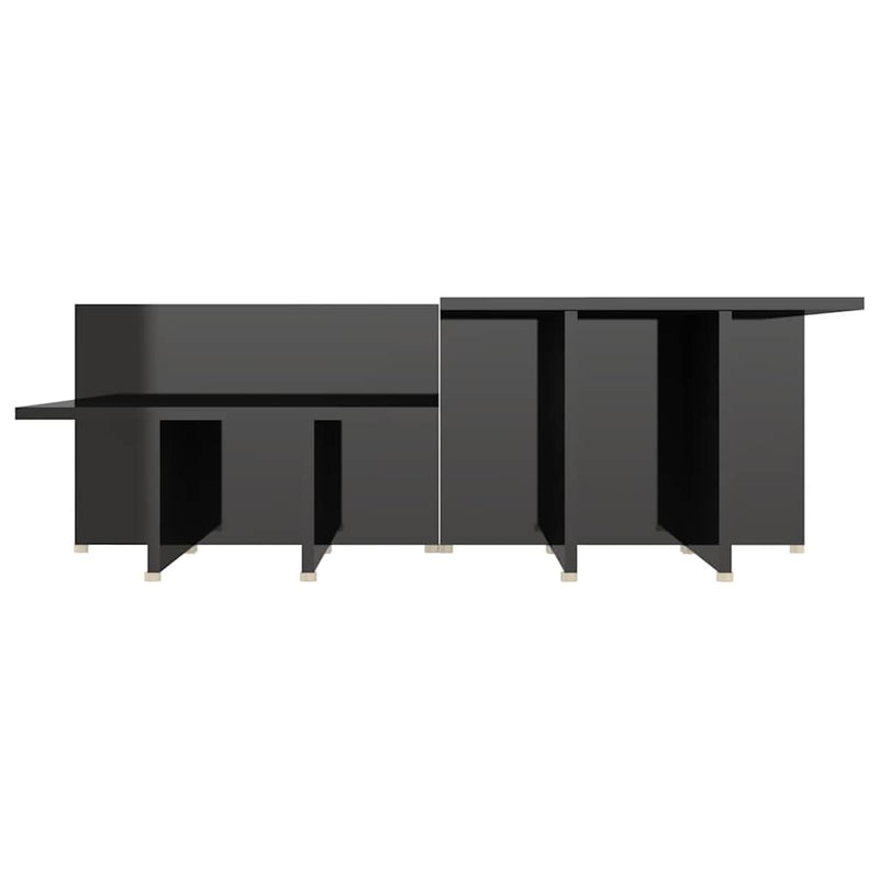 Mese cafea 2 buc negru extralucios 111,5x50x33 cm lemn compozit