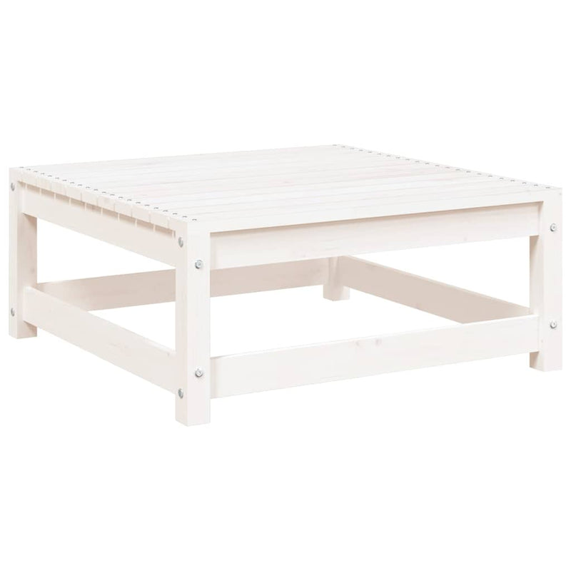 Set mobilier de grădină cu perne, 2 piese, alb, lemn masiv pin