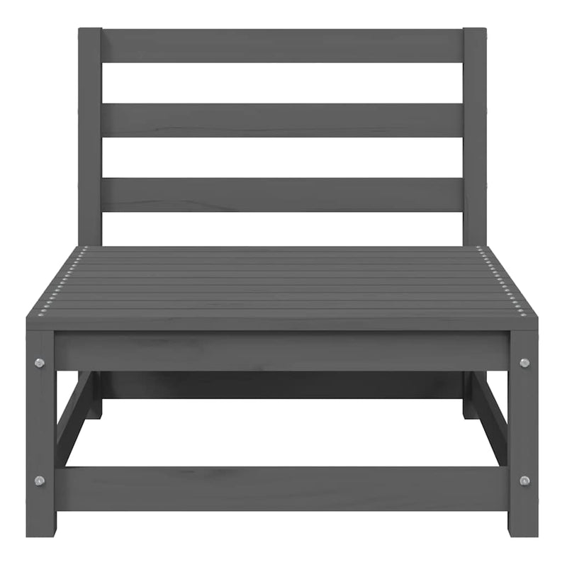 Set mobilier de grădină cu perne, 2 piese, gri, lemn masiv pin