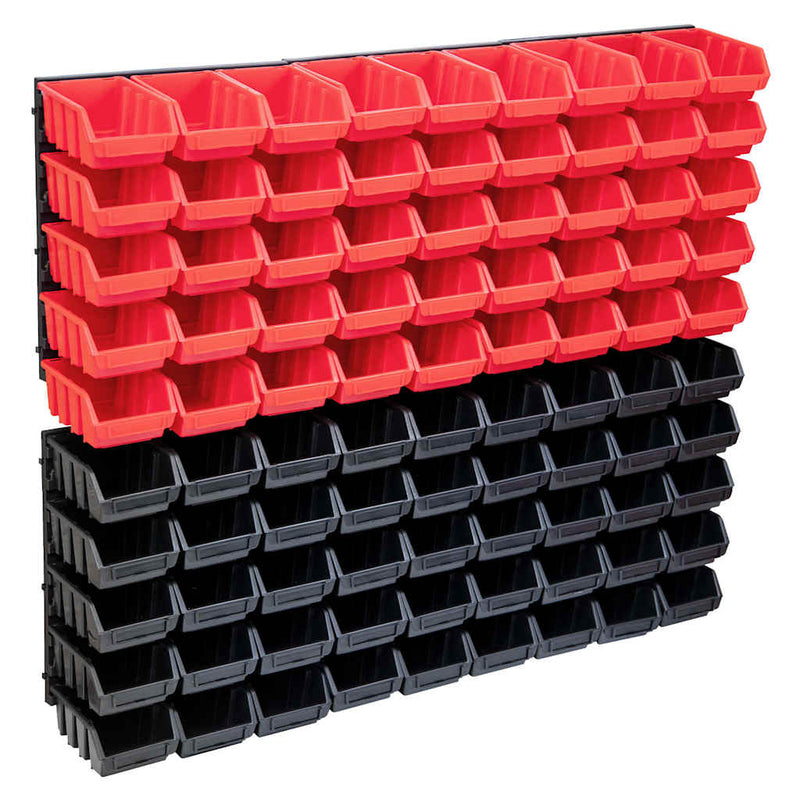 Set cutii depozitare 96 piese cu panouri de perete, roșu&negru