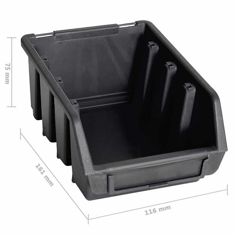 Set cutii depozitare 96 piese cu panouri de perete, roșu&negru