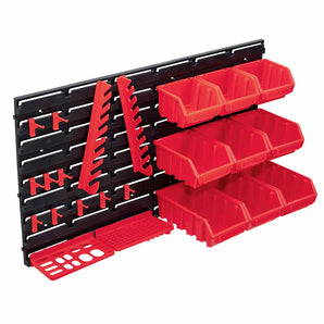 Set cutii depozitare 34 piese cu panouri de perete, roșu&negru