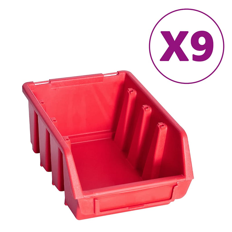 Set cutii depozitare 103 piese cu panouri de perete, roșu&negru