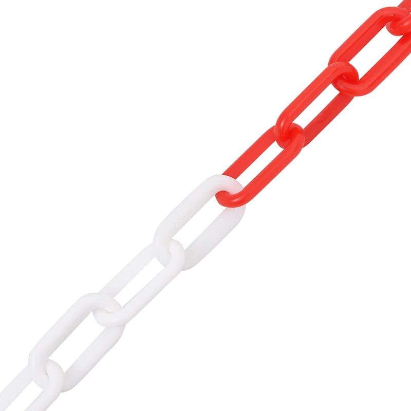 Lanțuri de avertizare, roșu și alb, 100 m, Ø4 mm, plastic