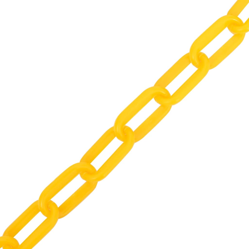 Lanț de avertizare, galben, 100 m, Ø6 mm, plastic