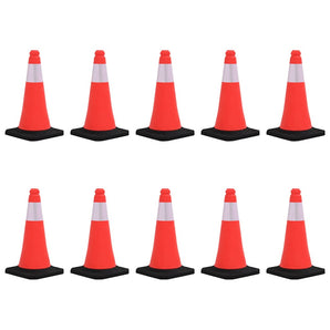 Conuri de trafic reflectorizante cu baze grele, 10 buc., 50 cm
