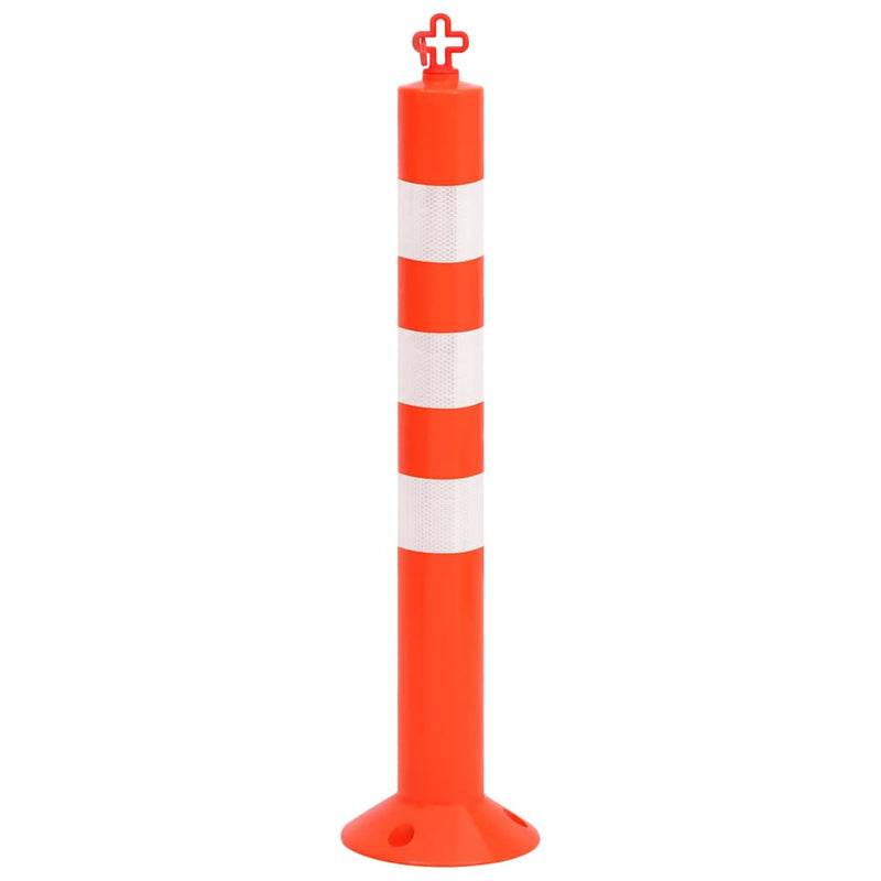 Bornă de control trafic cu lanţ, 10 buc., 75 cm, PE