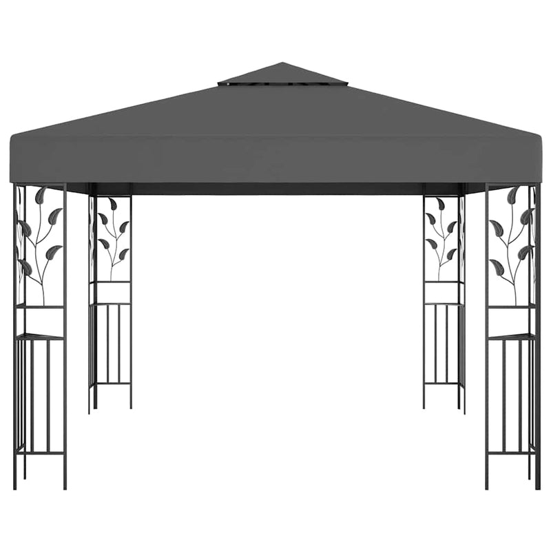 Pavilion cu șir de lumini LED, antracit, 3x3 m