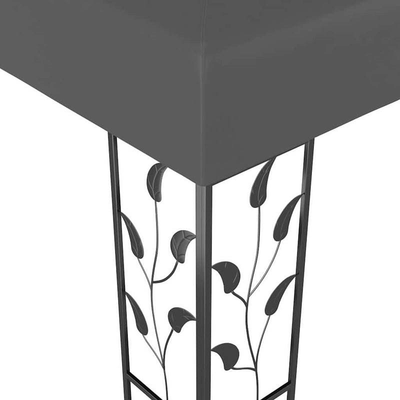 Pavilion cu șir de lumini LED, antracit, 3x3 m