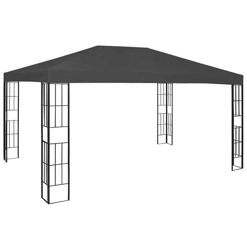 Pavilion cu șir de lumini LED, antracit, 3x4 m