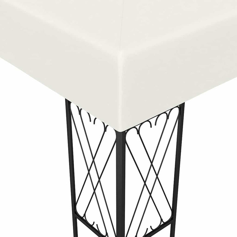 Pavilion cu șir de lumini LED, crem, 3x4 m, țesătură