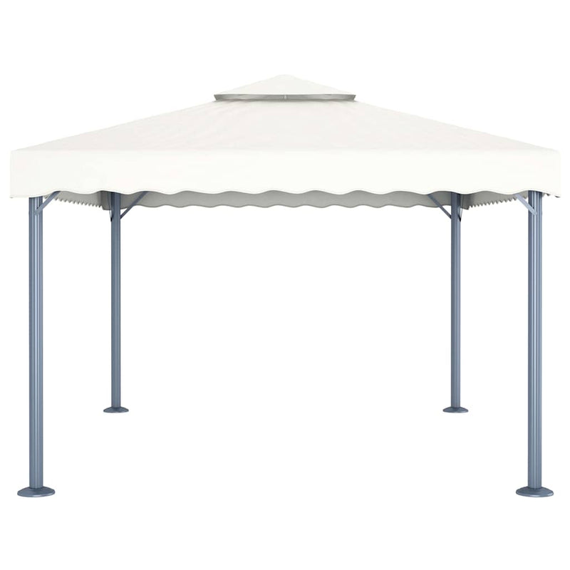 Pavilion cu șiruri lumini LED, crem, 400x300 cm, aluminiu