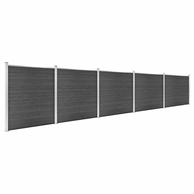 Set de panouri de gard ,WPC , 872x186 cm, negru