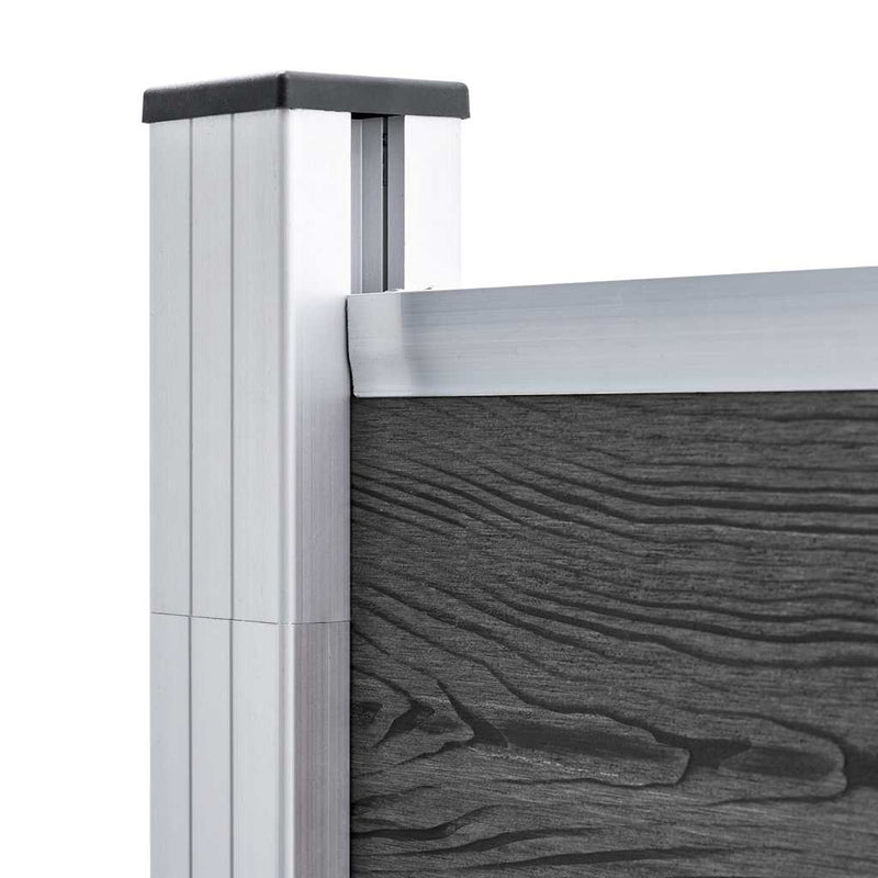 Set de panouri de gard ,WPC , 872x186 cm, negru