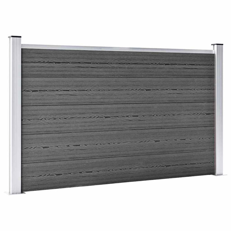 Set de panouri de gard, negru, 526 x 105 cm, WPC
