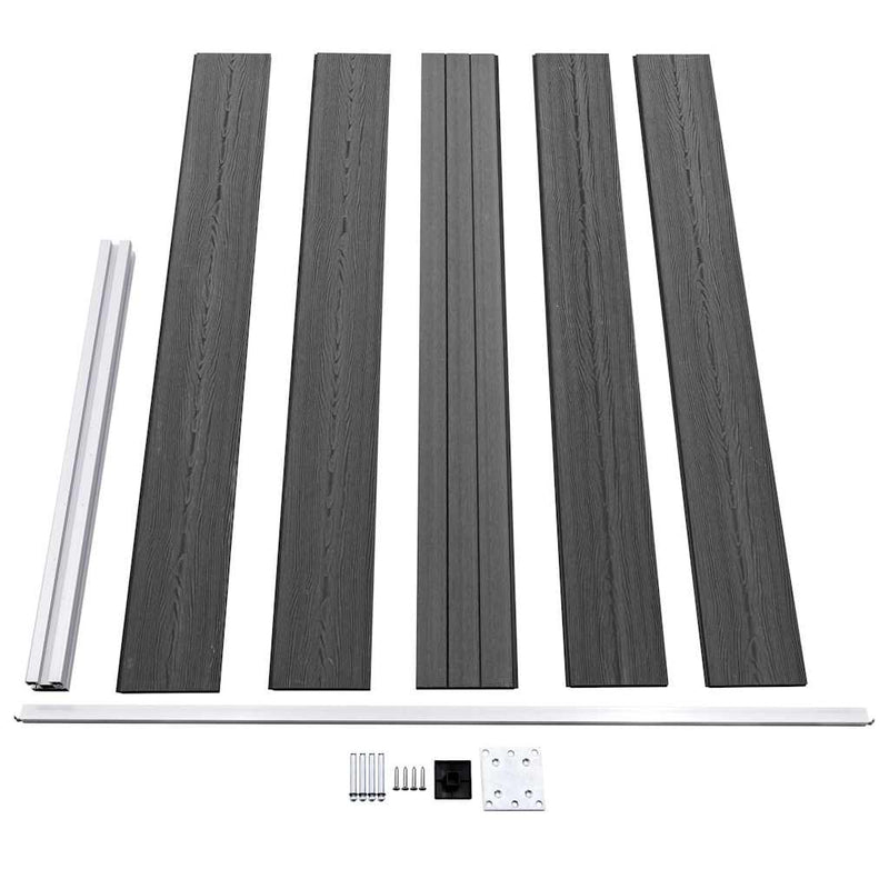 Set de panouri de gard, negru, 526 x 105 cm, WPC