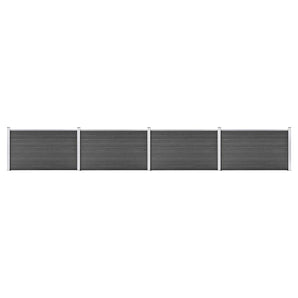 Set de panouri de gard, negru, 699 x 105 cm, WPC
