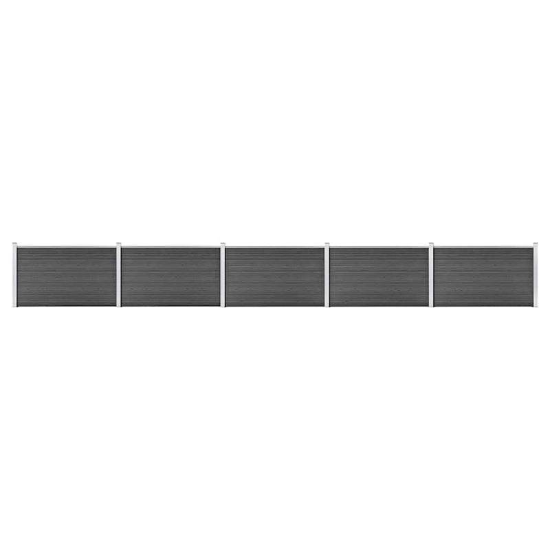 Set de panouri de gard, negru, 872 x 105 cm, WPC