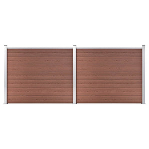 Set panouri gard, 353x146 cm, maro, WPC