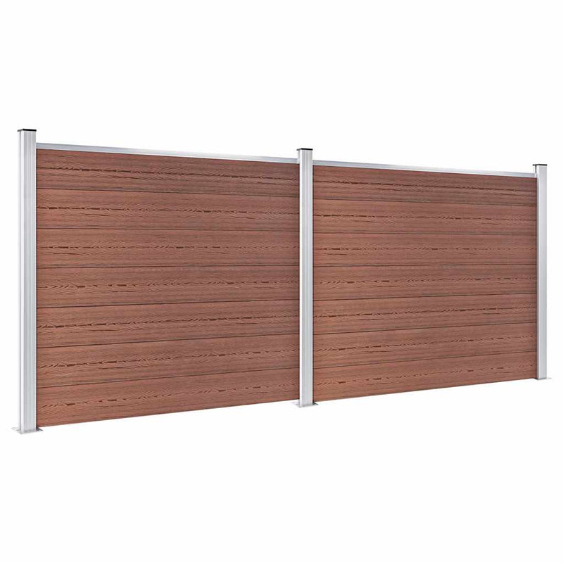 Set panouri gard, 353x146 cm, maro, WPC