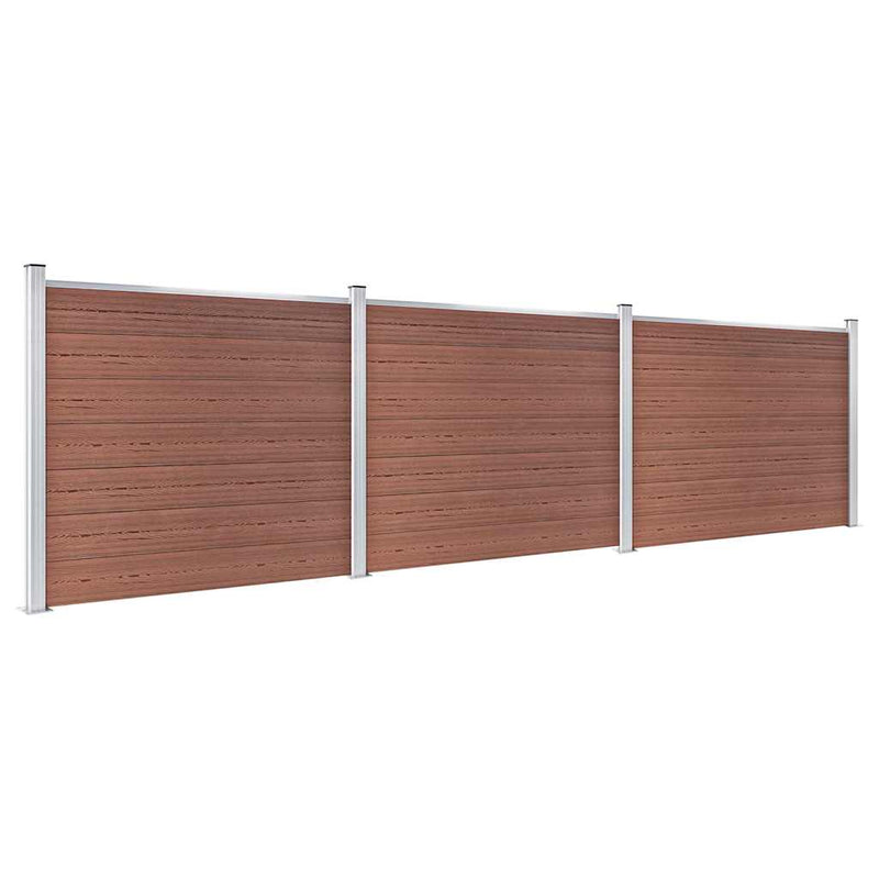 Set panouri gard, 526x146 cm, maro, WPC